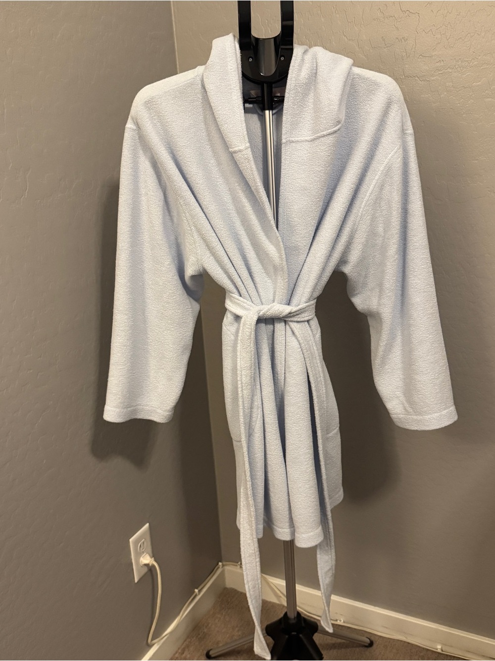 Victoria's Secret Light Blue Hooded Plush Robe